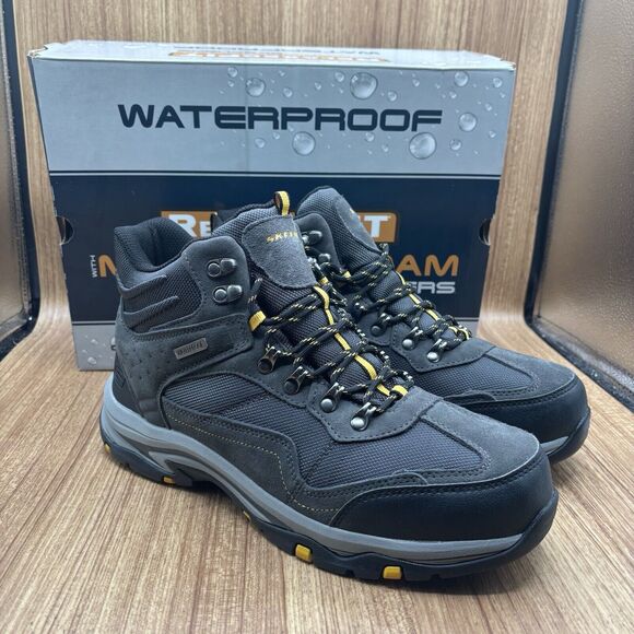 Skechers Relaxed Fit memory Foam USA Men's Waterproof Boot Hiking Gray Size 11.5 - Picture 1 of 8